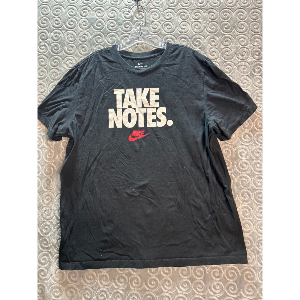 Nike Sportswear Tee Take Notes Graphic Black Cotton Men's XL‎